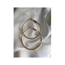Modern Moda Orta Boy Gold Halka Küpe Goldsilverkck