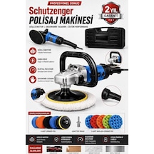 Px12 Devir Ayarlı Polisaj Makinesi Bakır Sargı 12 Parça Ped Seti 2000w 180mm Profesyonel Mavi 7c1