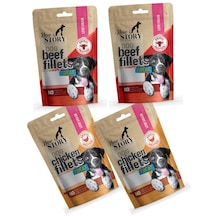 New Story Dog Mix Fillets Sığır + Tavuk Etli Şerit Yumuşacık Ödül 4 x 80 G