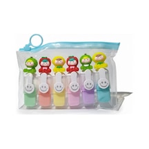 Sevimli Figür Başlıklı Mini Fosforlu Keçeli Kalem-6lı Set-fosfor08