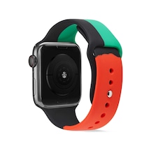 Apple Watch 44mm Uyumlu Silikon Kordon Krd-39 - Siyah - T16573