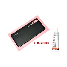 Tkgz - P20 Pro Arka Pil Batarya Kapağı Cam+b-7000 Siyah