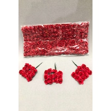 Kırmızı Kağıt Gül Çiçek 1 paket 144 lü