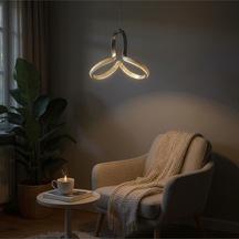 Ömür Avize Sonya Modern Sarkıt Led Avize Gri Renk Beyaz