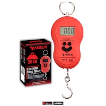 Assur Asr8063 Dijital El Terazisi 4 Ayrı Birim Hassas 50 Kg Kantar Terazi Kırmızı