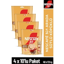 Nescafé 3ü1 Arada Sütlü Köpüklü Çözünebilir Kahve 17,4g 10'lu Paket 10x4 Diğer