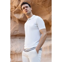 Morven Erkek Trend Polo Yaka Dynamic Fit T-shirt 18030 Ekru