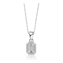 Brezza Lusso Jewelry 925 Ayar Gümüş Baget Tasarım Zirkon Taşlı Kadın Kolye 45 CM