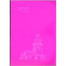 Komeks Dikişli Defter Plastik Kapak Çizgisiz 60 Yp Pembe