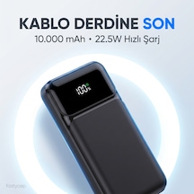 Snp-3006 10.000 Mah Hızlı Şarj Led Göstergeli Powerbank 3in1 Dahili Kablolu Powerbank Çoklu Giriş