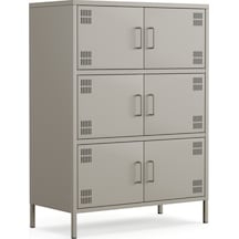 Pera Metal Çok Gözlü Dolap, 6 Kapaklı 80,50 X 40 X 109,50 Cm Ral 7039 Acıbadem Antrasit