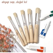5 Adet Doğal Kıl Fırça Seti Ahşap Saplı Şablon Fırçalar El Sanatları Figür Boyama Ve Akrilik Yağlı Uygulamaları İçin