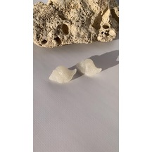 Sedefli Parlak Beyaz Renkli İstiridye Şeklinde Epoksi Küpe Diğer