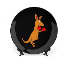 İnç 20 Cm - Tip 15 Avustralya Kanguru Kemik Çini Dekor Plaka Kişilik Seramik Yemek Tabağı El Sanatları Ekran Standı İle Yatak Odası Oturma Odası İçin