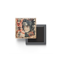 Sasuke Uchiha - Baskılı Buzdolap Magneti Kare - 9x9 Cm