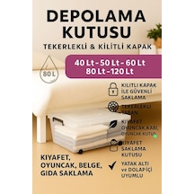 80 Litre 3 Adet Saklama Düzenleyici Depolama Beyaz