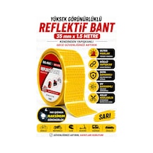 Sarı Reflektif Bant 3,5 Cm X 1.5 Metre Kendinden Yapışkanlı Gece Görünürlük Güvenlik Bandı Bisiklet