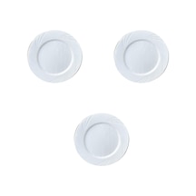Kullan At Parti Davet Sunum Servis Plastik Sert Mika Tabak - 26 Cm. - Beyaz - 6 Adetlik 3 Paket