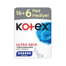 Kotex Ultra Dev Eko Gece Ped 16+6 - 3 Adet Tarı