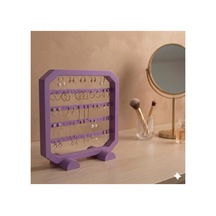 Modern Mor Küpe Standı, Takı Düzenleyici, Takı Standı , Kolye Askısı , 4 Bölmeli Organizer