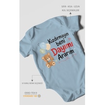 Morivokids Kızdırmayın Beni Dayımı Ararım Kısa Kollu Bebek Body %100 Pamuk Bebe Mavisi