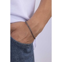 Gümüş Pazarım Tilki Kuyruğu Erkek Çelik Zincir Bileklik Çok Renkli