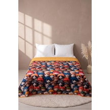Kediler 5d Çok Amaçlı Çift Kişilik Baskılı Pike & Yatak Örtüsü 200x220 Cm Çok Renkli
