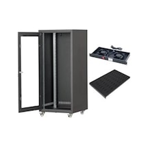 Setrack 19'' 20u 600x600 Tekerlekli Rack Kabinet+fan+sabit Raf