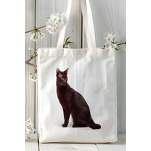 Art Hediye Havana Kedi Kişiye Özel Baskılı Omuz Çanta Desen 2 Çok Renkli