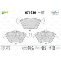 VALEO 671636 Ön Disk Fren Balatası Mercedes E240 2.6 08/03 - 07/05 Mercedes E280 3.0/3.0D 03/05 - 07/0