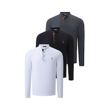 Üçlü Set V4009 Dewberry Erkek Sweatshırt-siyah-beyaz-antrasit Siyah-beyaz-antrasit