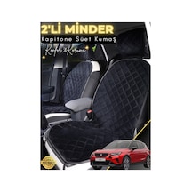 Seat Arona Uyumlu 2'li Süet Oto Koltuk Minderi Terletmez Universal Oto Koltuk Kılıfı A2 Siyah