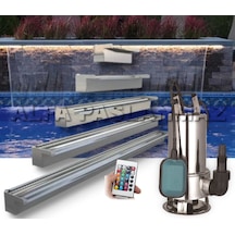 Rgb Ledli 250 CM 304 Kalite Paslanmaz Duvar Şelalesi+Pompa Dahil