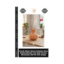 Çocuk Odası Sessiz Çalışma Hava Nemlendiricisi Led Işıklı Flower Ultrasonik 300 Ml H15 Ahşap