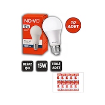 10 Adet 15w Beyaz Led Ampul 1200lm 6500k 15.000 Saat Ömür 5705 Diğer