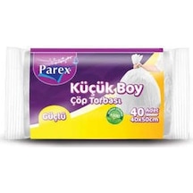 Parex Güçlü Küçük Boy Çöp Torbası 24 Adet Şeffaf 40 x 50 CM