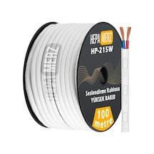 Hepa Merz Hp-215wh Tam Bakır 2x1.5 Mm Hoparlör Ses Kablosu 100 Mt Beyaz