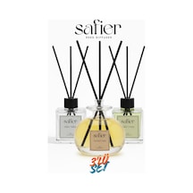 3 Lü Çubuklu Oda Kokusu Seti Yağmur Ormanları,sandal Ağacı,beyaz Sabun 100 Ml Karışık