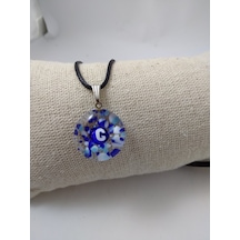 Cam Harf Kolye – Handmade El Yapimi Murano– (G) Harfi Modeli Beyaz