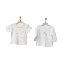 Andywawa Kız Bebek Civciv Desenli Beyaz Tshirt Ac21577 001