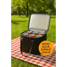 22 Litre Termos Çanta Yalıtımlı Plaj, Piknik, Kamp Ve Günlük Kullanıma Uygun Siyah