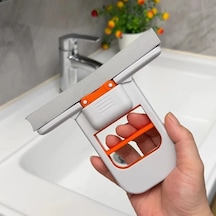 El Değmeden Sıkmalı Süngerli Mini Mop & Mutfak, Lavabo, Cam, Fayans Temizleme Aparatı Turuncu