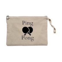 Ping Pong Racket Design Black Krem Clutch Cüzdan / El Çantası Krem