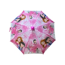 Skybelt 66 Cm Kılıflı Bardaklı Çocuk Şemsiyesi Sky-201-pembe Örgülü Prenses Çok Renkli