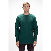 Corner Yeşi L Crewneck Erkek Sweatshirt Koyu Yeşil