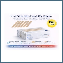 Bezos Steril Strip Dikiş Bandı 12 X 100 Mm Yara Kapatma Bandı Cilt Sabitleyici Strip 6'lı 1 Paket Agc