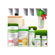 Shaker Hızlandırılmış Set 1 Ahududulu 1 Muzlu Formül 1 Shake 1 Aloe 1 Ahududu Çay 1 Thermo