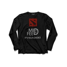Mıd Or Feed Dota 2 Dota2 Logo Uzun Kollu Tişört (512984563)