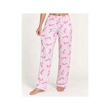 Fit Women Kadın Premium Desenli Rahat Kesim Pudra Pijama Altı 4773