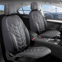 Volkswagen Bora Uyumlu Full Deri Oto Koltuk Kılıfı Ön Arka Set Classy Model Siyah Beyaz Fs